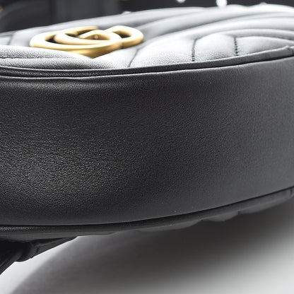Gucci Calfskin Matelasse GG Marmont Belt Bag 85 34 Black 5 of 10