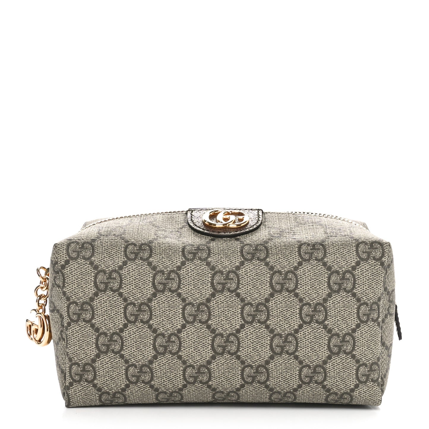 Soft GG Supreme Monogram Calfskin Medium Ophidia Cosmetic Case Beige Ebony New Acero