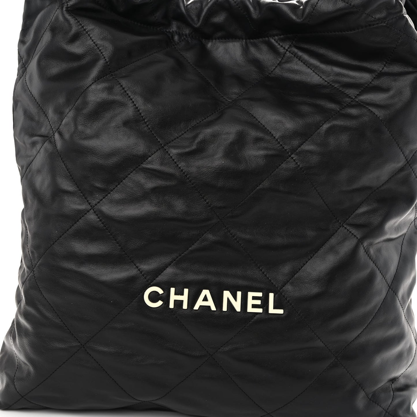 Calfskin Quilted Large Chanel 22 Black