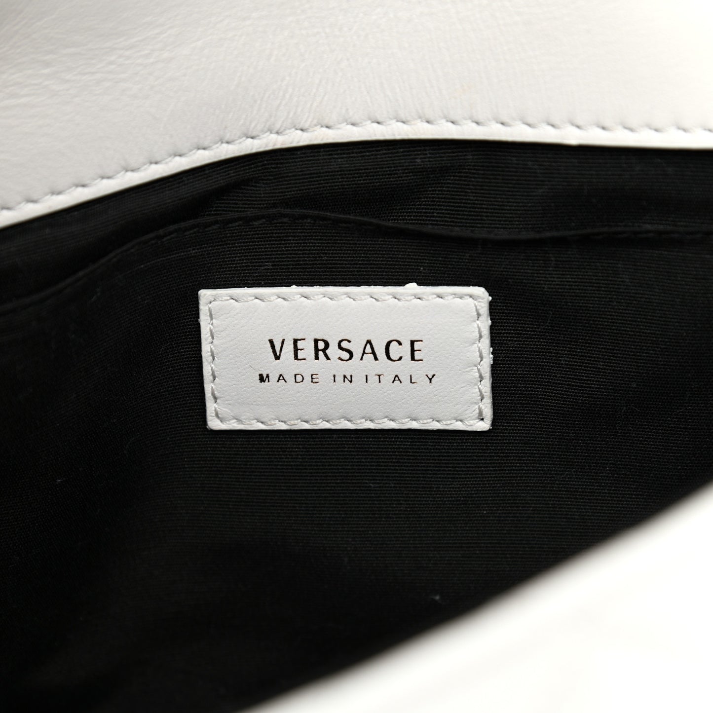 Nappa Quilted Medusa Chain Crossbody White