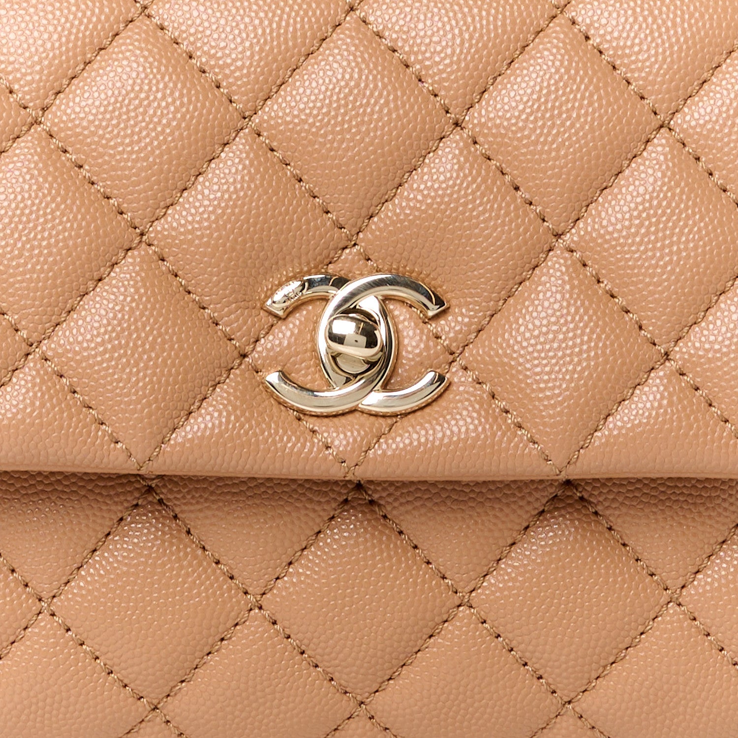 Chanel Caviar Quilted Lizard Embossed Mini Coco Handle Flap Brown 9 of 12