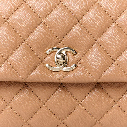 Chanel Caviar Quilted Lizard Embossed Mini Coco Handle Flap Brown 9 of 12