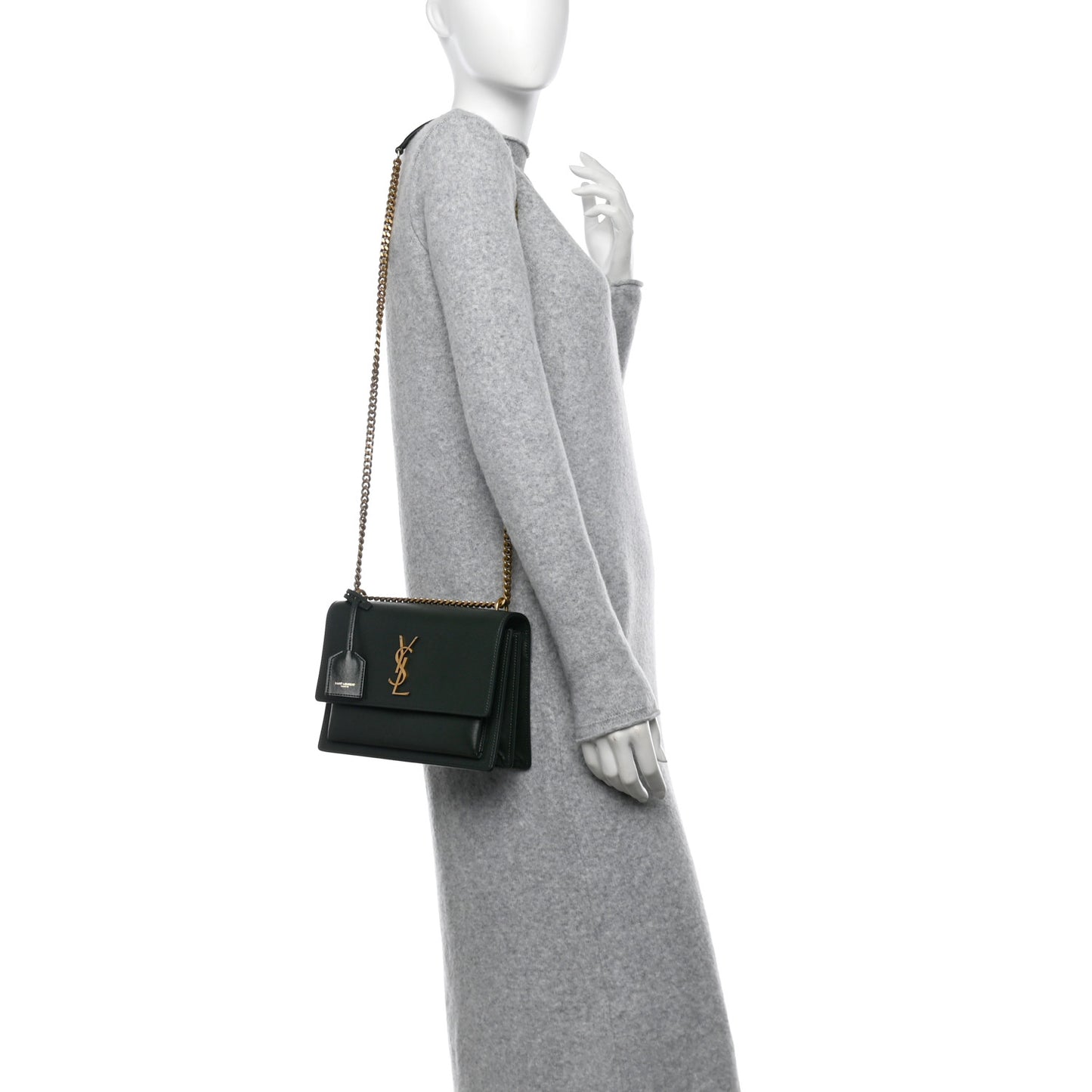 Smooth Calfskin Medium Monogram Sunset Satchel Vert Kaki