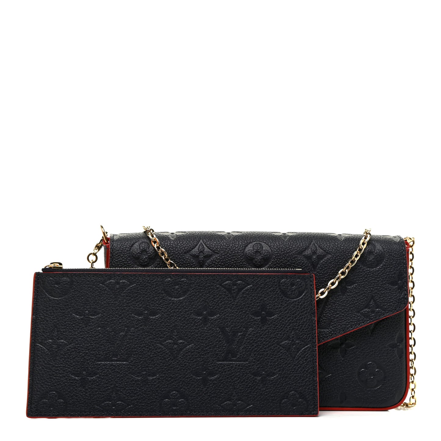 Empreinte Pochette Felicie Chain Wallet Marine Rouge
