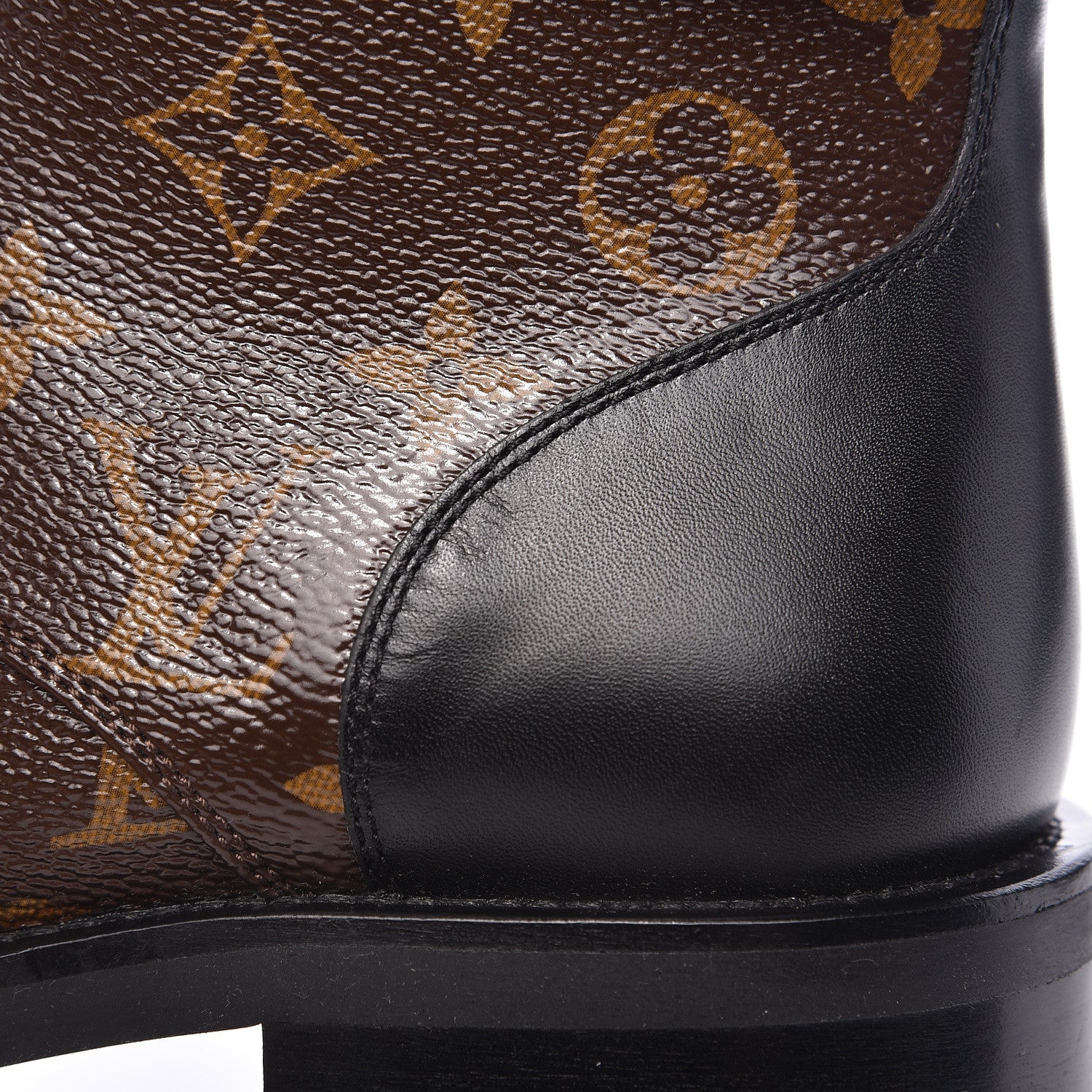 Louis Vuitton Calfskin Monogram Wonderland Flat Ranger Boots 38 Black 7 of 9