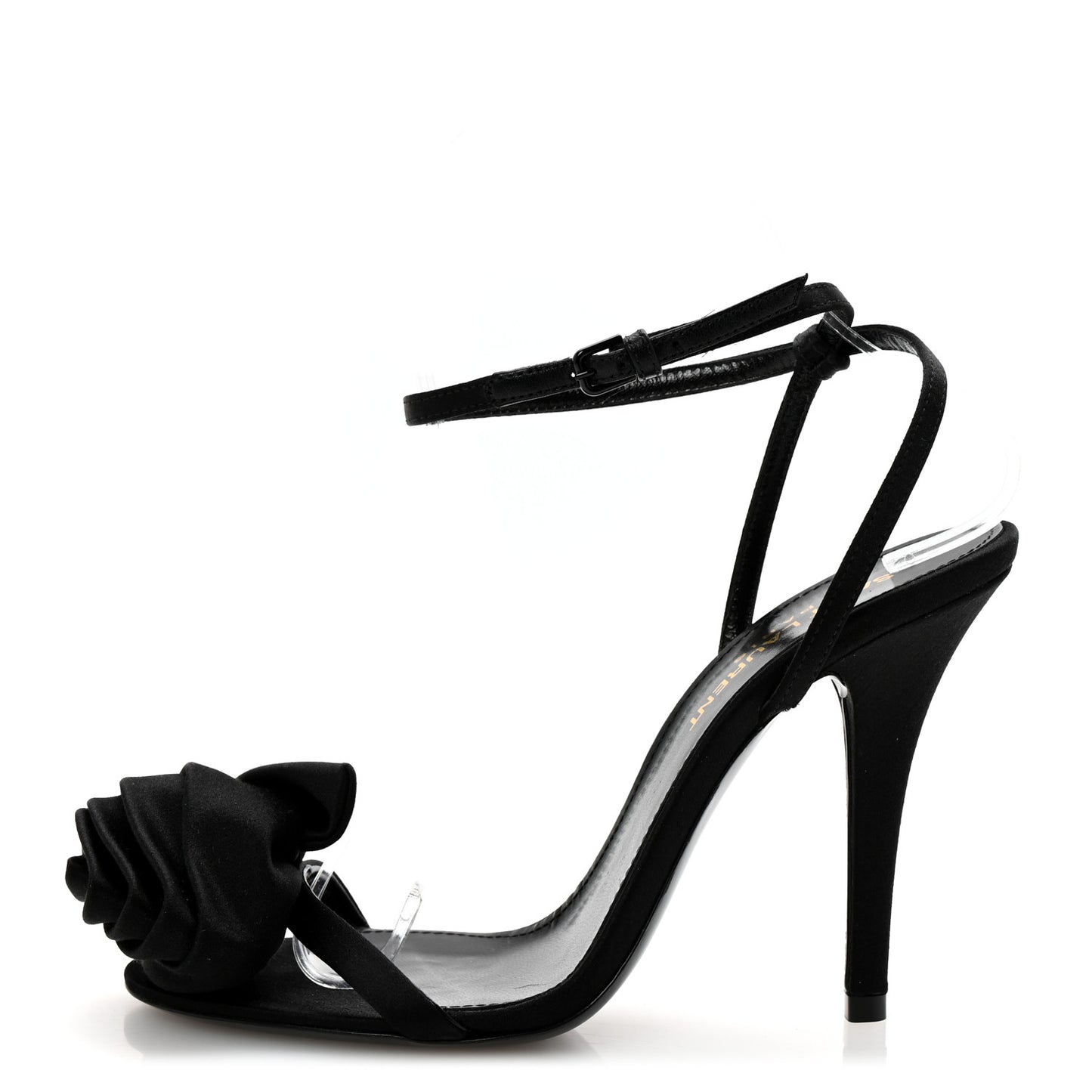 Satin Ivy 100 Ankle Strap Sandals 36 Black