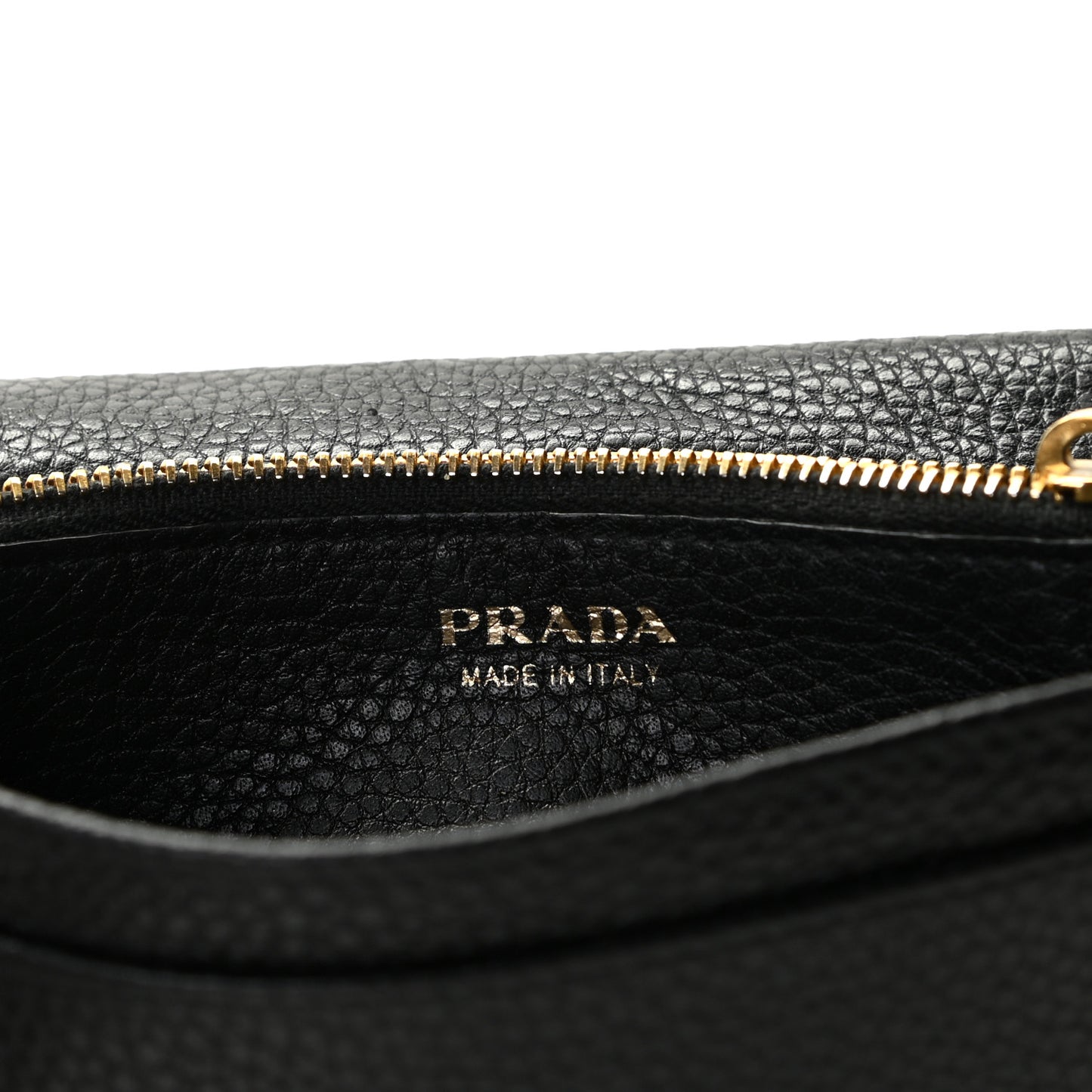 Vitello Grain Wristlet Wallet Black