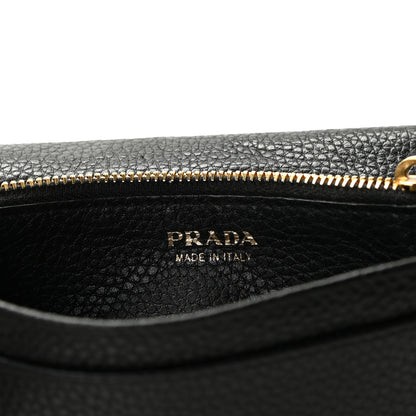 Prada Vitello Grain Wristlet Wallet Black 6 of 8