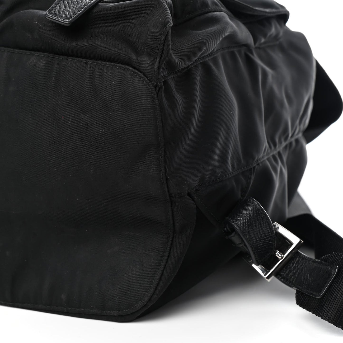 Tessuto Nylon Saffiano Medium Backpack Black