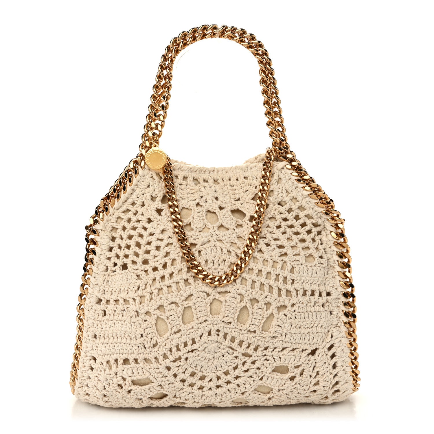 Stella McCartney Cotton Crochet Falabella Ajouree Tote Bag White 1 of 9