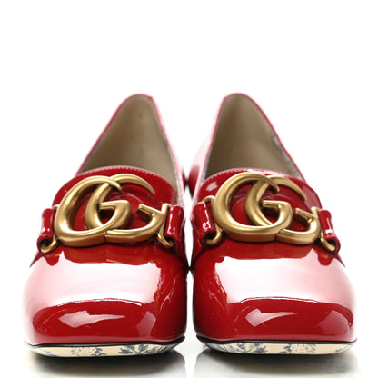 Gucci Vernice GG Victoire 55mm Loafer Pumps 38 Hibiscus Red 2 of 9