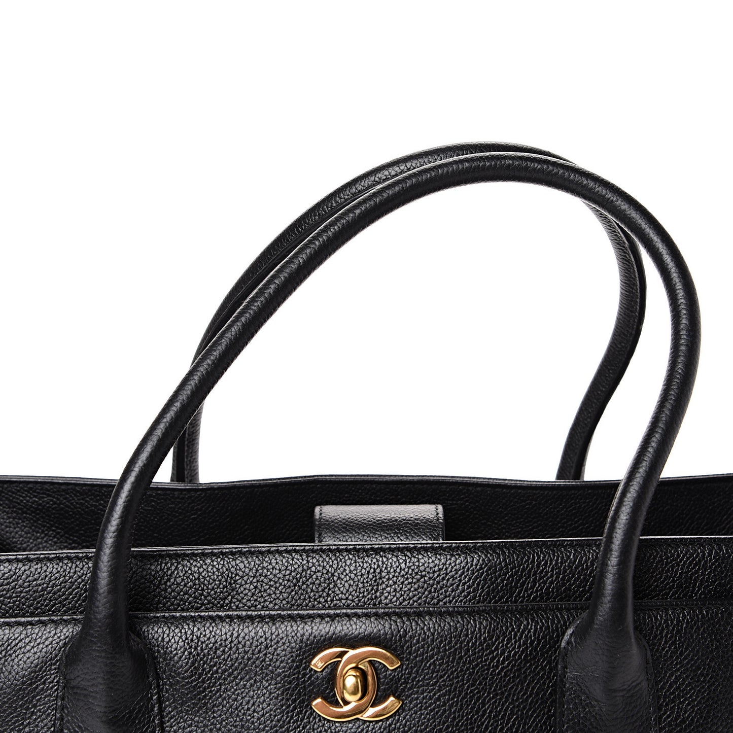 Calfskin Cerf Executive Shopper Tote Black