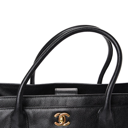 Chanel Calfskin Cerf Executive Shopper Tote Black 10 of 13
