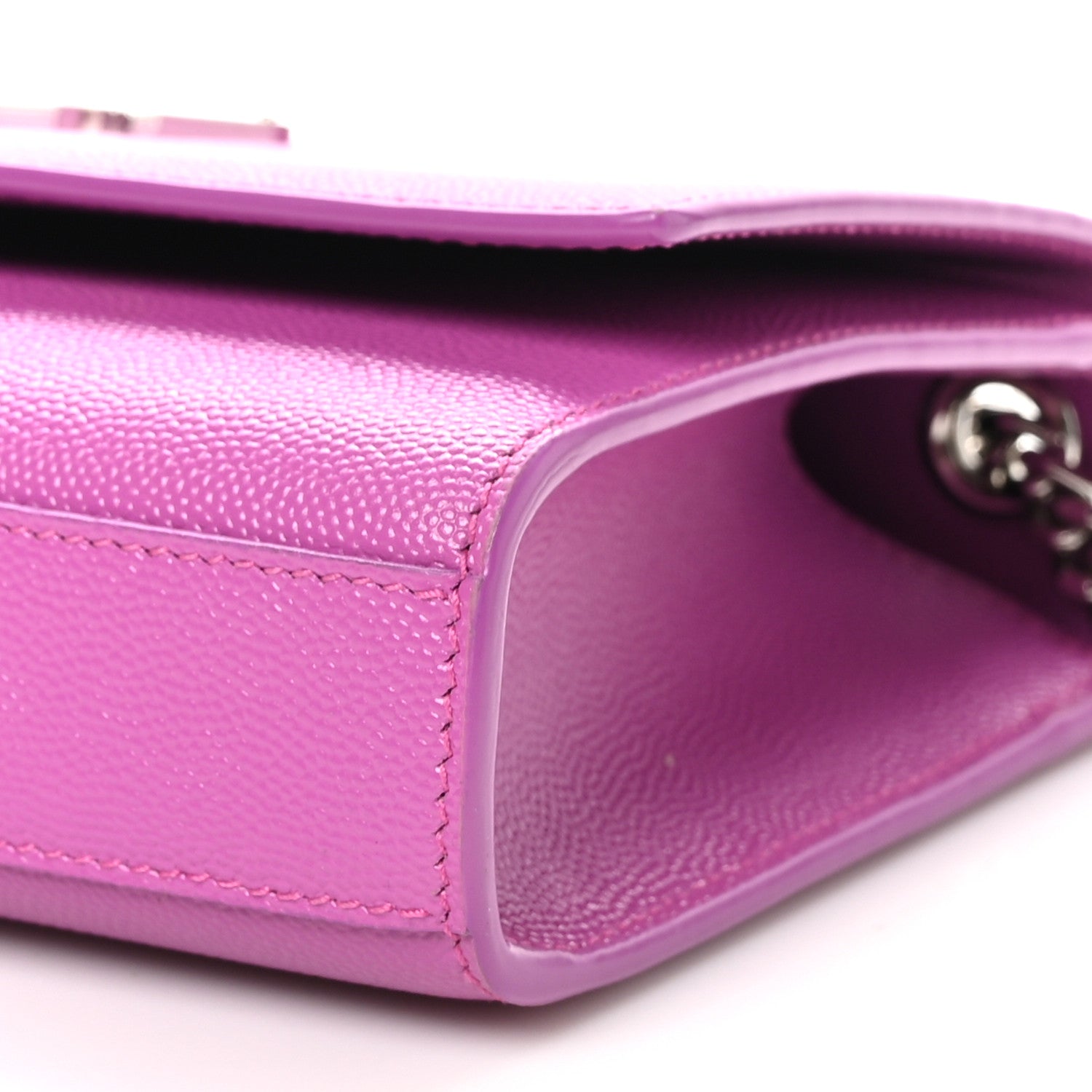 Saint Laurent Grain De Poudre Small Classic Monogram Kate Satchel Light Fuchsia 9 of 9