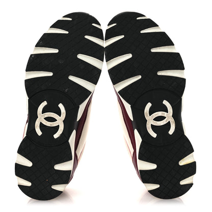 Chanel Calfskin CC Sneakers 38.5 Light Burgundy White Pink 7 of 14