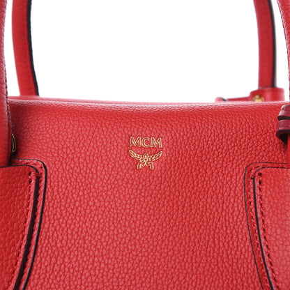 MCM Grained Calfskin Large Milla Tote Red 7 of 10
