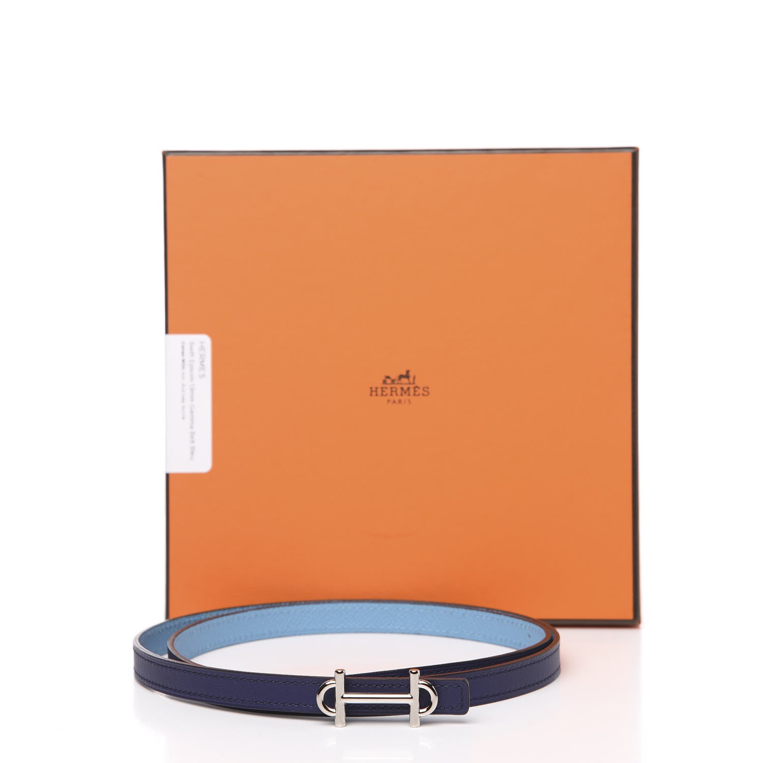 Hermes Swift Epsom 13mm Gamma Belt 85 Bleu Encre Bleu Du Nord 5 of 5