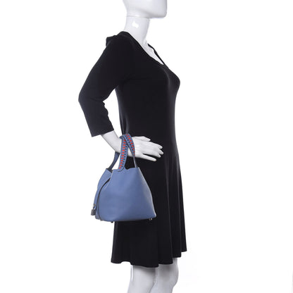 Hermes Epsom Tressage De Cuir Picotin Lock 18 PM Bleu Brighton Capucine Bleu Saphir 2 of 17