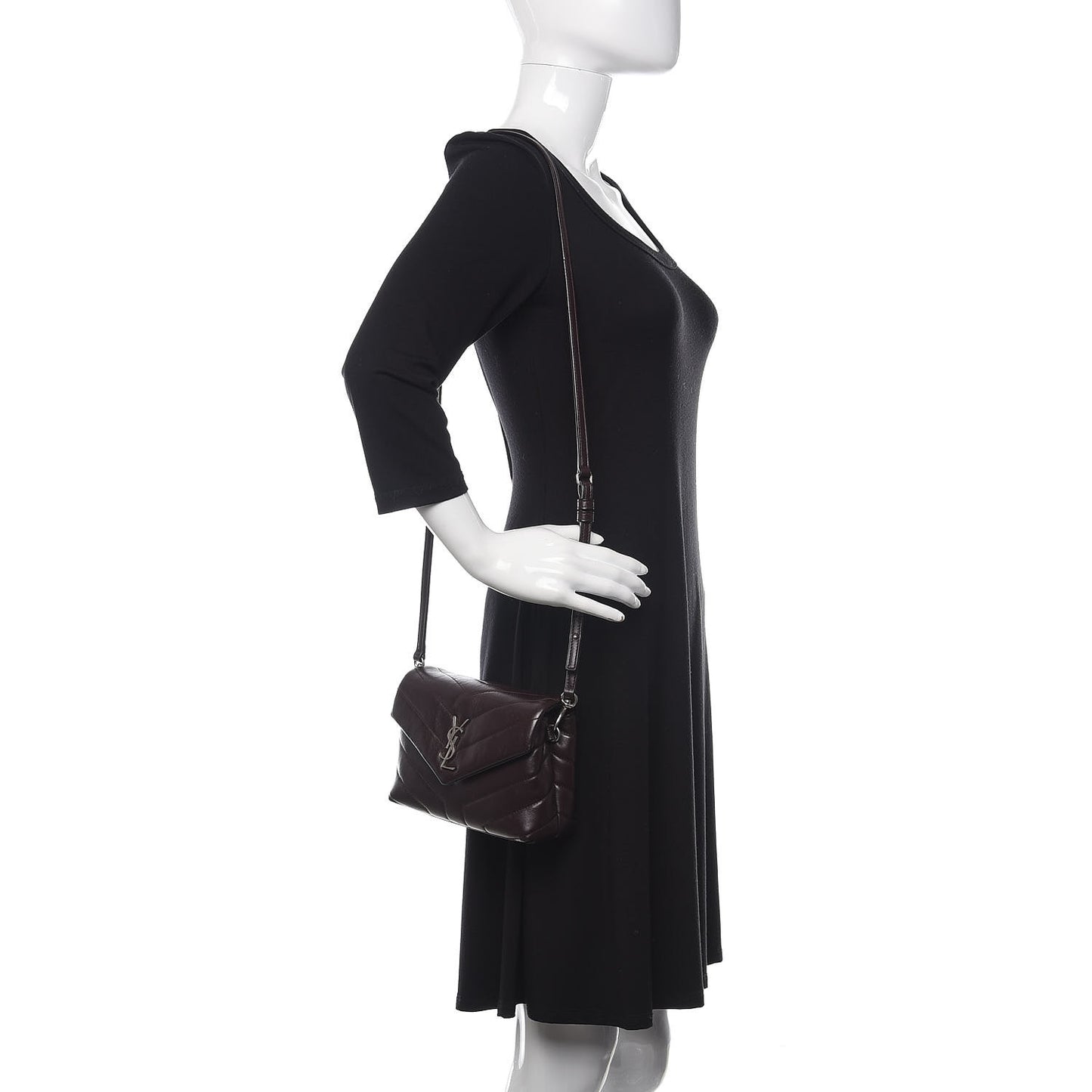 Calfskin Y Quilted Monogram Toy Loulou Crossbody Bag Black Tulipe