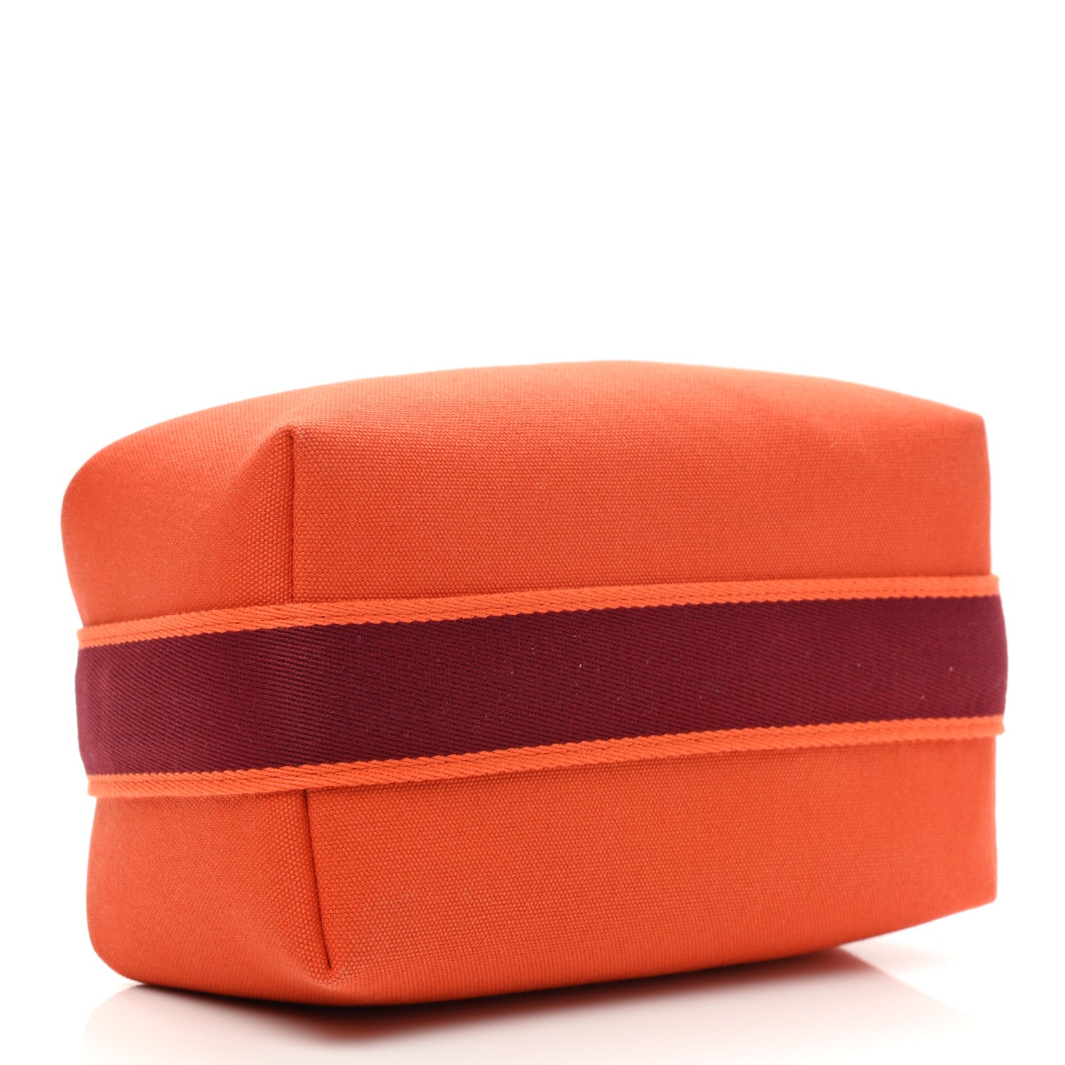 Hermes Canvas Small Bride-A-Brac Pouch Orange Burgundy 4 of 6