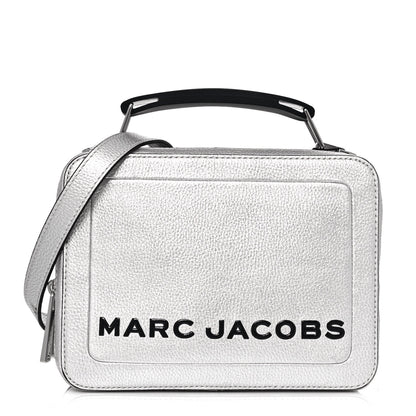 Marc Jacobs Calfskin Mini The Textured Box Bag Platinum 1 of 13