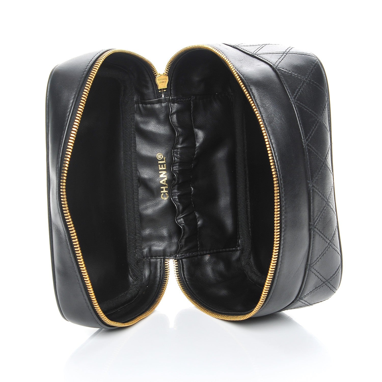 Chanel Lambskin Vanity Cosmetic Case Black 6 of 9