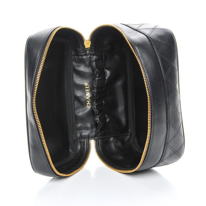 Chanel Lambskin Vanity Cosmetic Case Black 6 of 9