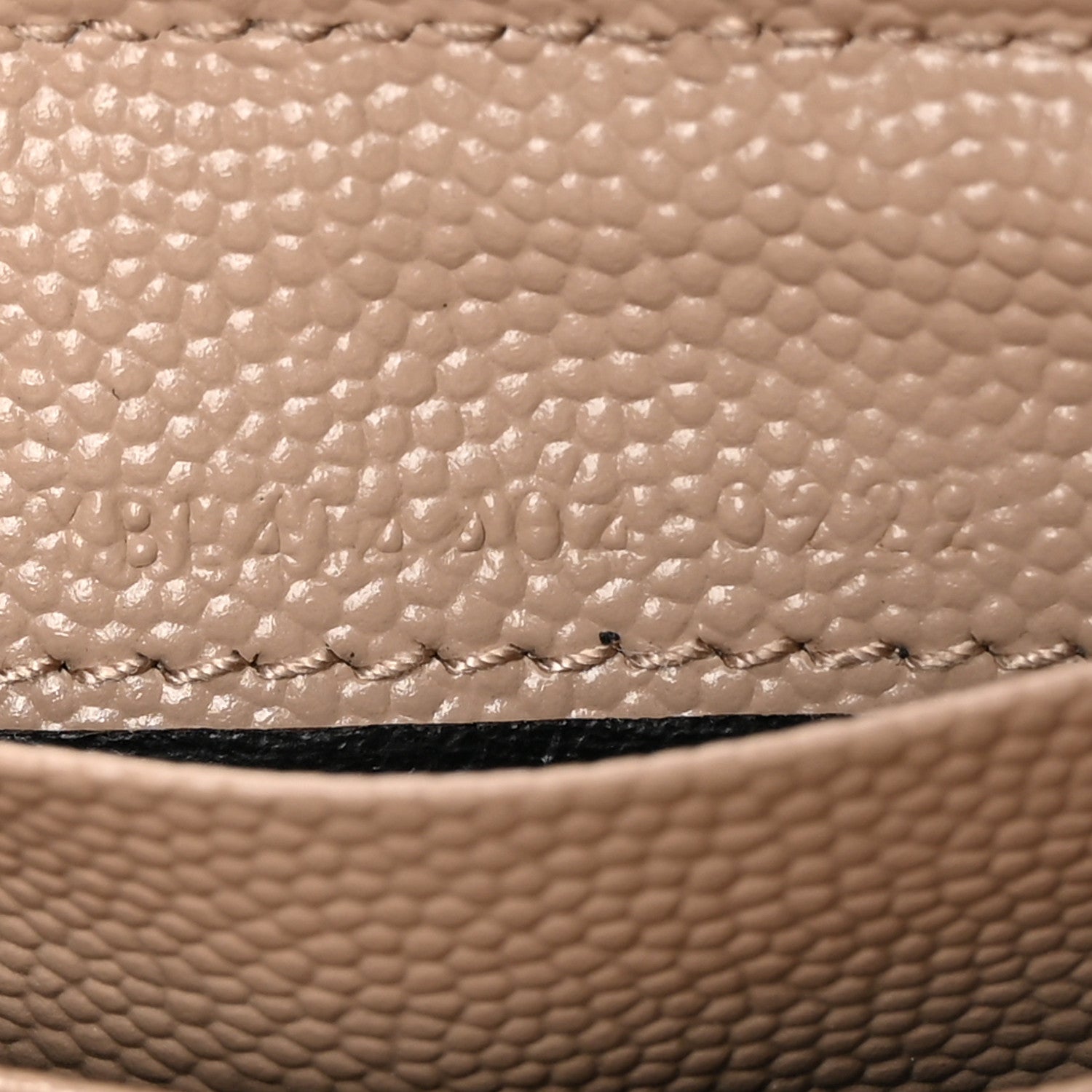 Saint Laurent Grain De Poudre Matelasse Chevron Small Monogram Envelope Wallet Dark Beige 7 of 13