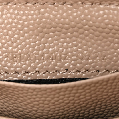 Saint Laurent Grain De Poudre Matelasse Chevron Small Monogram Envelope Wallet Dark Beige 7 of 13