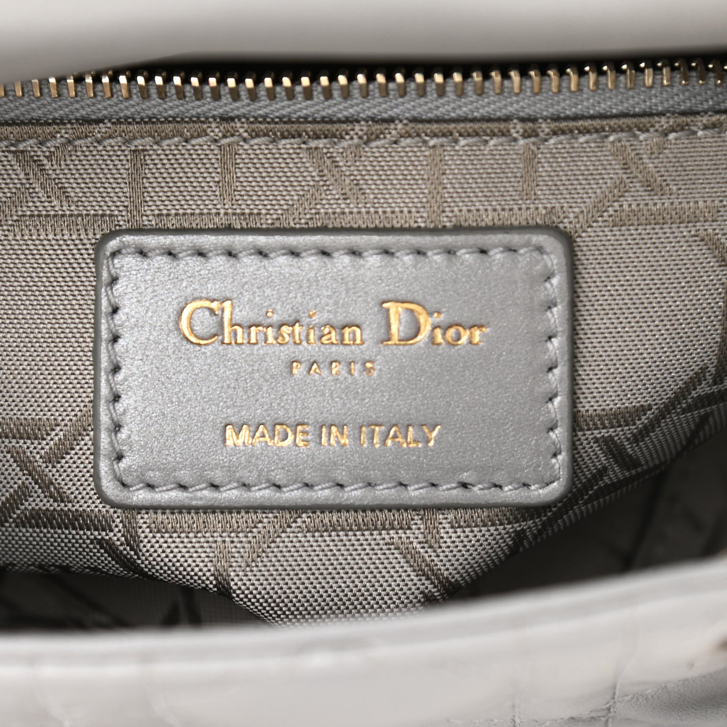 Lambskin Cannage Mini Lady Dior Grey