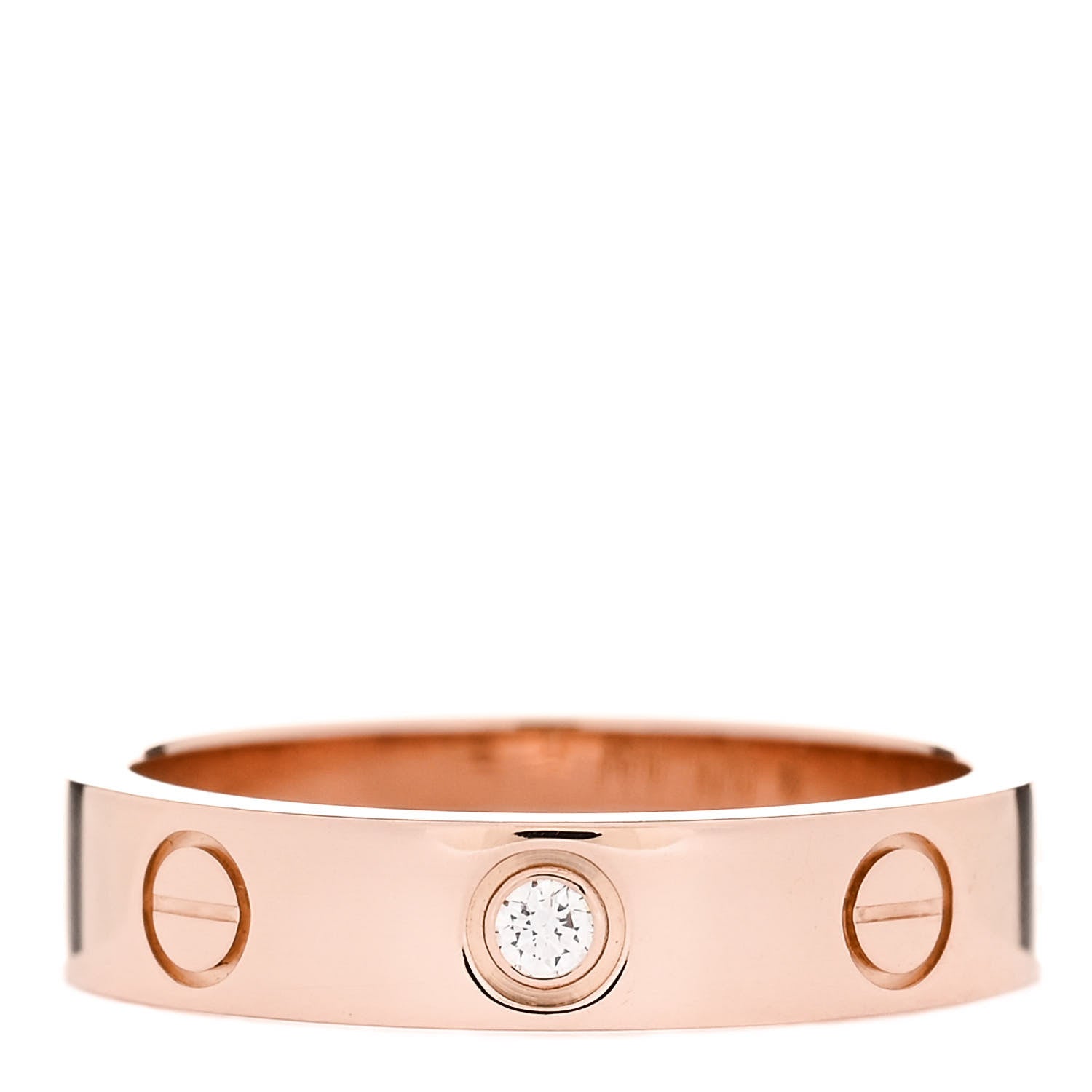 Cartier 18K Pink Gold Diamond 4mm LOVE Wedding Band Ring 49 4.75 1 of 5