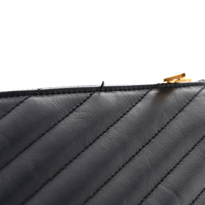 Saint Laurent Calfskin Matelasse Monogram Cassandre Tablet Pouch Marine 7 of 7