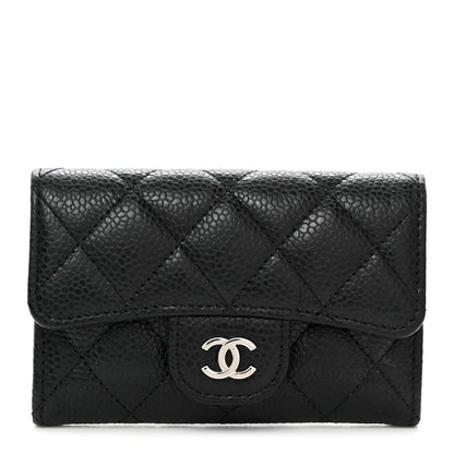 Chanel Caviar Quilted Flap Card Holder Wallet Black 1 of 9