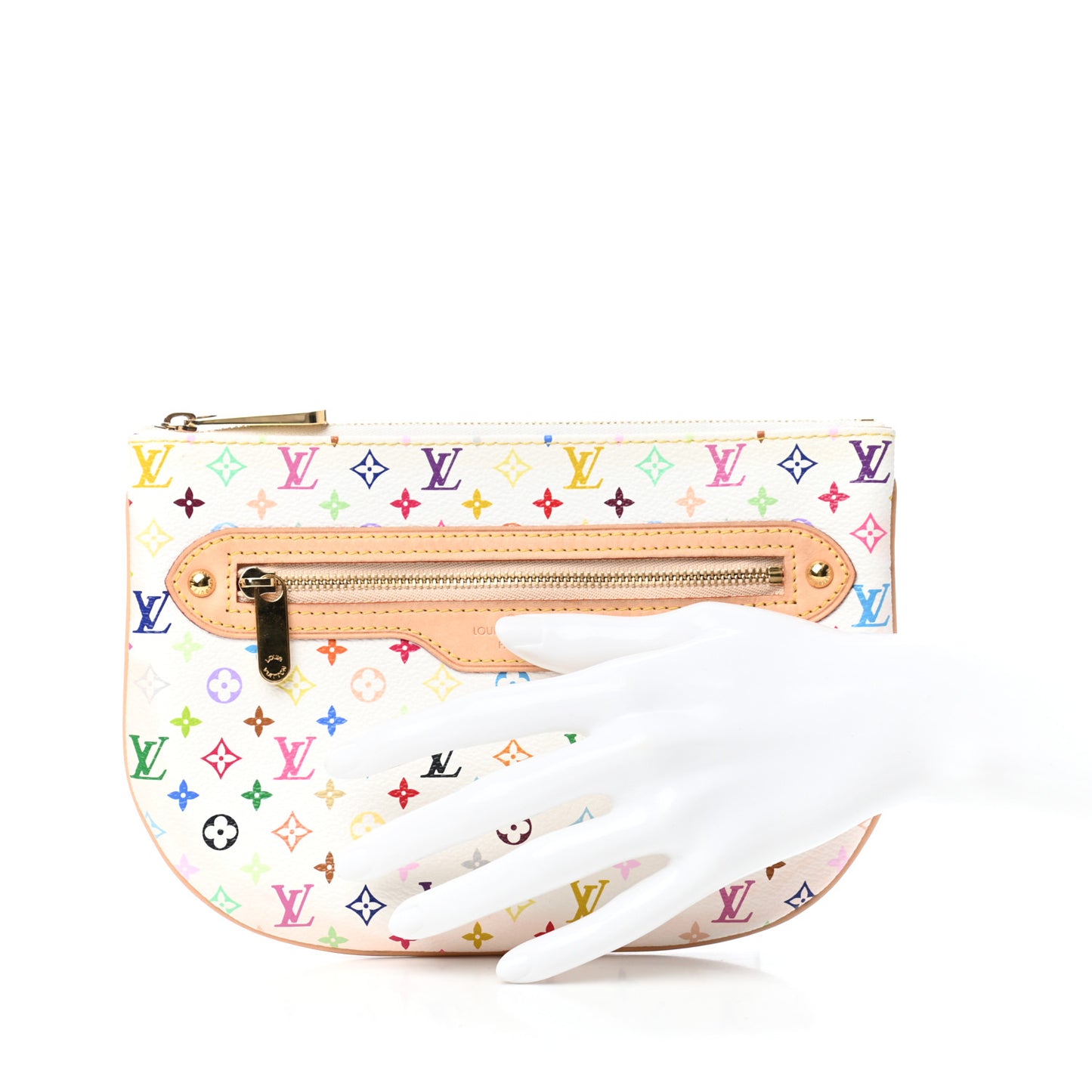 Monogram Multicolor Pochette Plate GM White