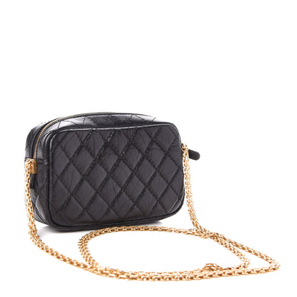 Chanel Aged Calfskin Quilted Mini Reissue Camera Case Black 3 of 10
