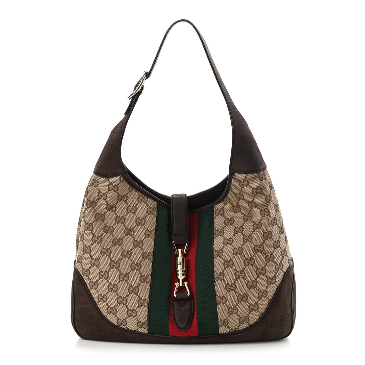 Monogram Web New Jackie Shoulder Bag Dark Brown