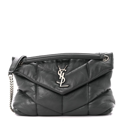 Saint Laurent Lambskin Quilted Small Loulou Puffer Monogram Chain Satchel Concrete 1 of 11