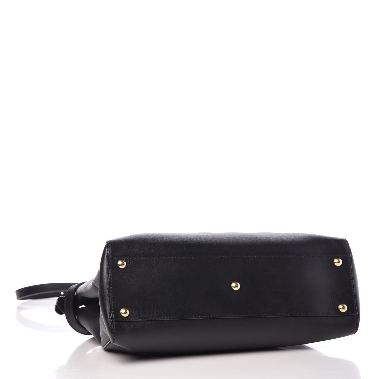 Vitello Morgan Shiny Nappa Medium Peekaboo Iconic Satchel Black