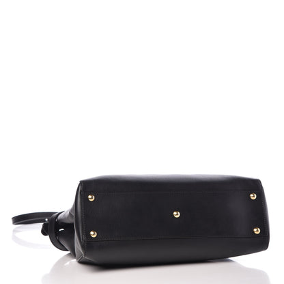 Fendi Vitello Morgan Shiny Nappa Medium Peekaboo Iconic Satchel Black 5 of 12