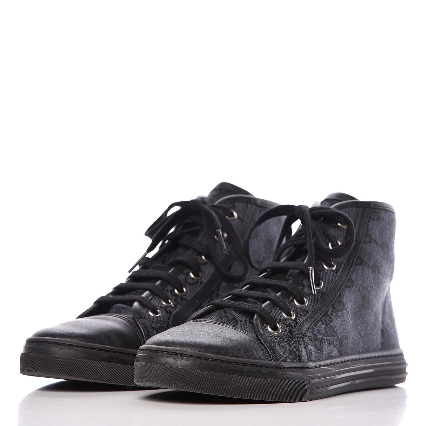 Monogram High Top Sneakers 36 Black