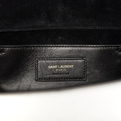 Saint Laurent Textured Metallic Calfskin Classic Monogram Cassandre Clutch Silver 6 of 7