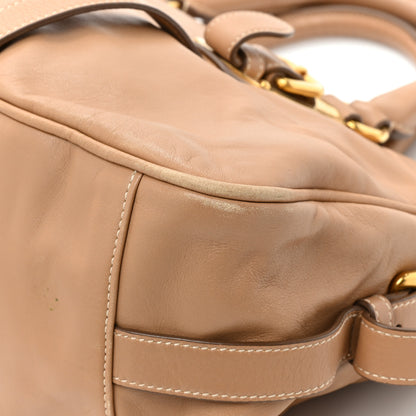Prada Soft Calfskin Shopping Satchel Sabbia 15 of 16
