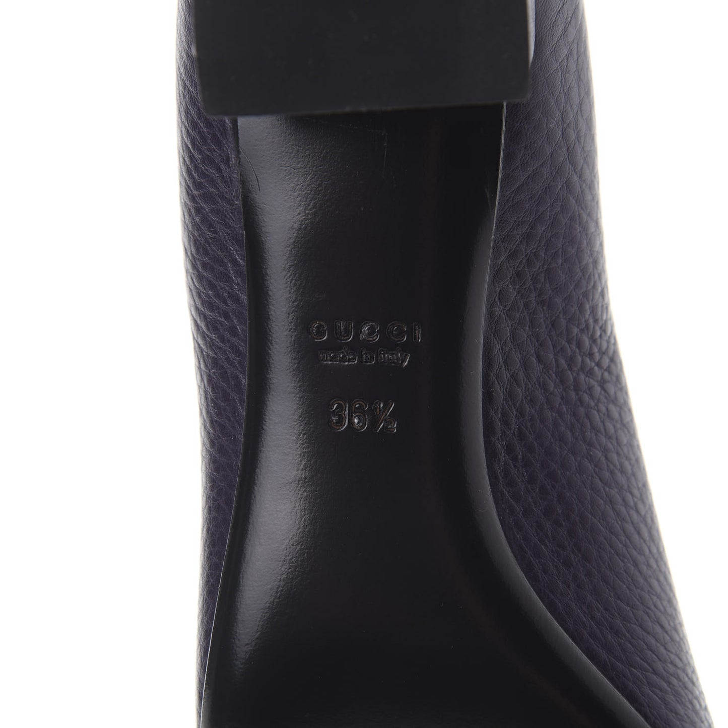Calfskin GG Buckle Mid Heel Pumps 36.5 Deep Purple