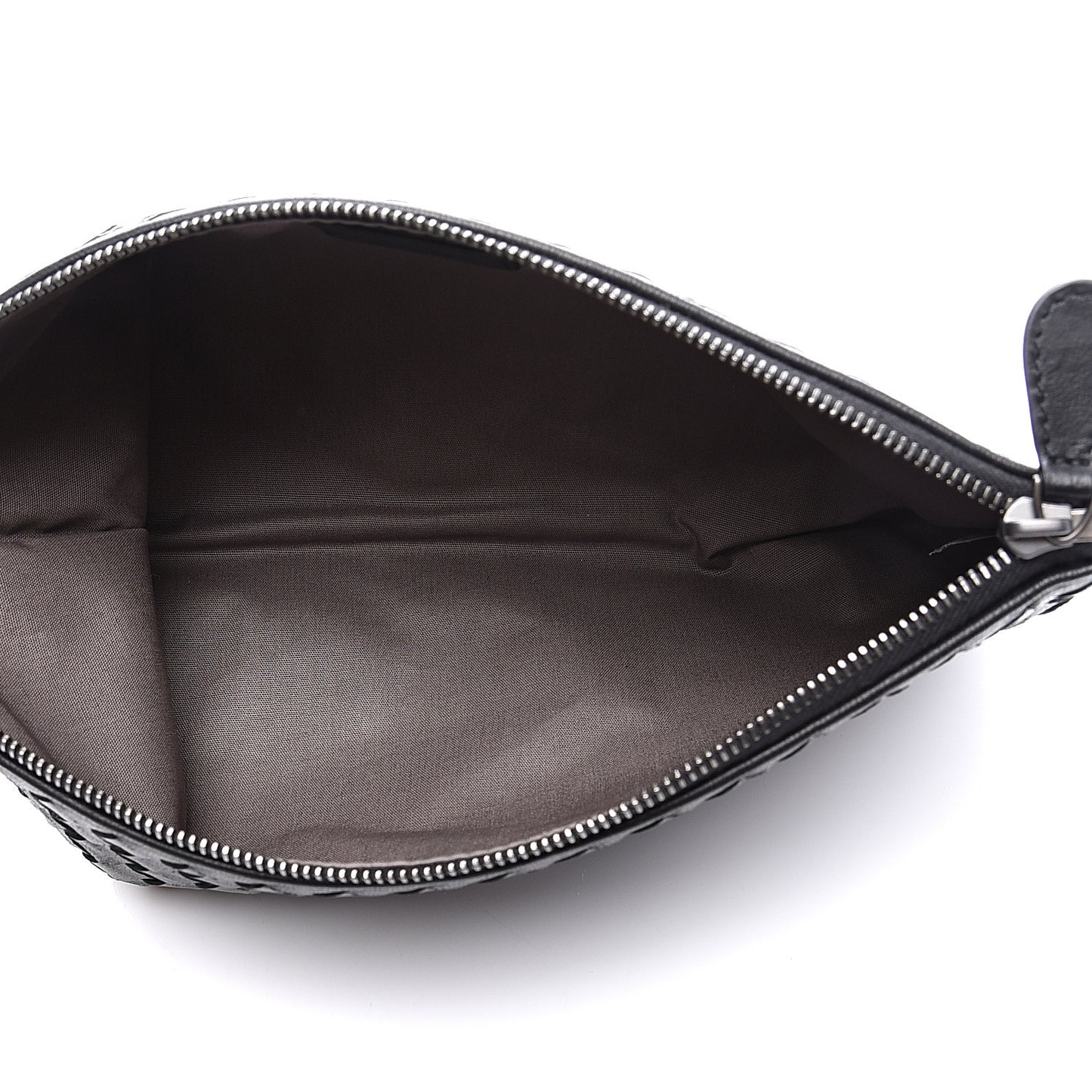Nappa Intrecciato Zip Pouch Black