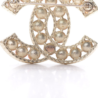 Chanel Bead CC Brooch Gold Orange 4 of 5