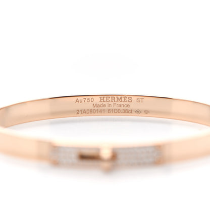 Hermes 18K Rose Gold Diamond PM Kelly Pave Bracelet ST 3 of 4