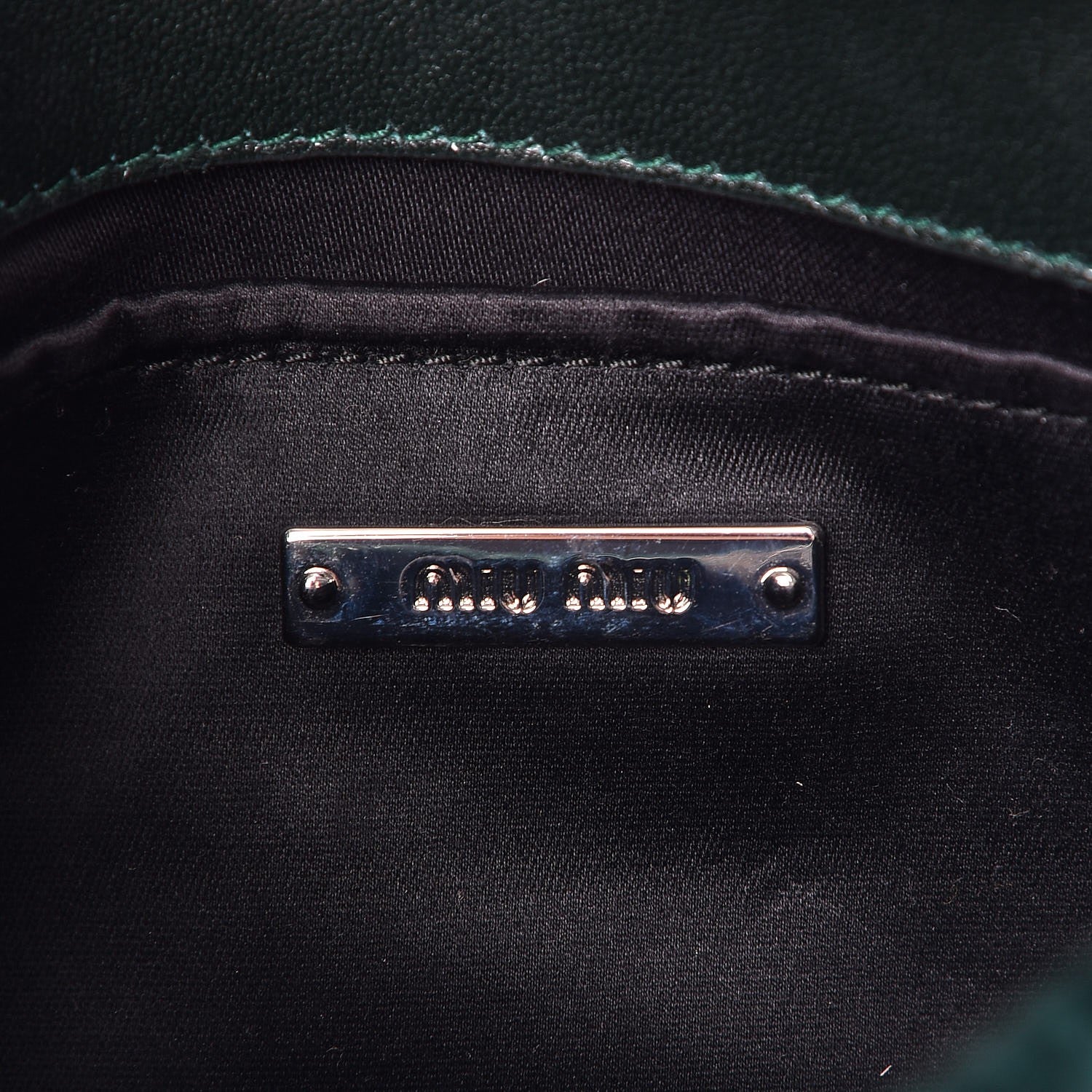Miu Miu Velluto Matelasse Chain Shoulder Bag Smeraldo 6 of 8