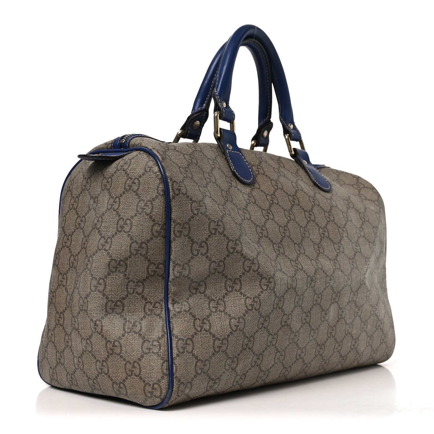 Gucci GG Plus Monogram Medium Boston USA Flag Unicef Duffle Blue 2 of 11