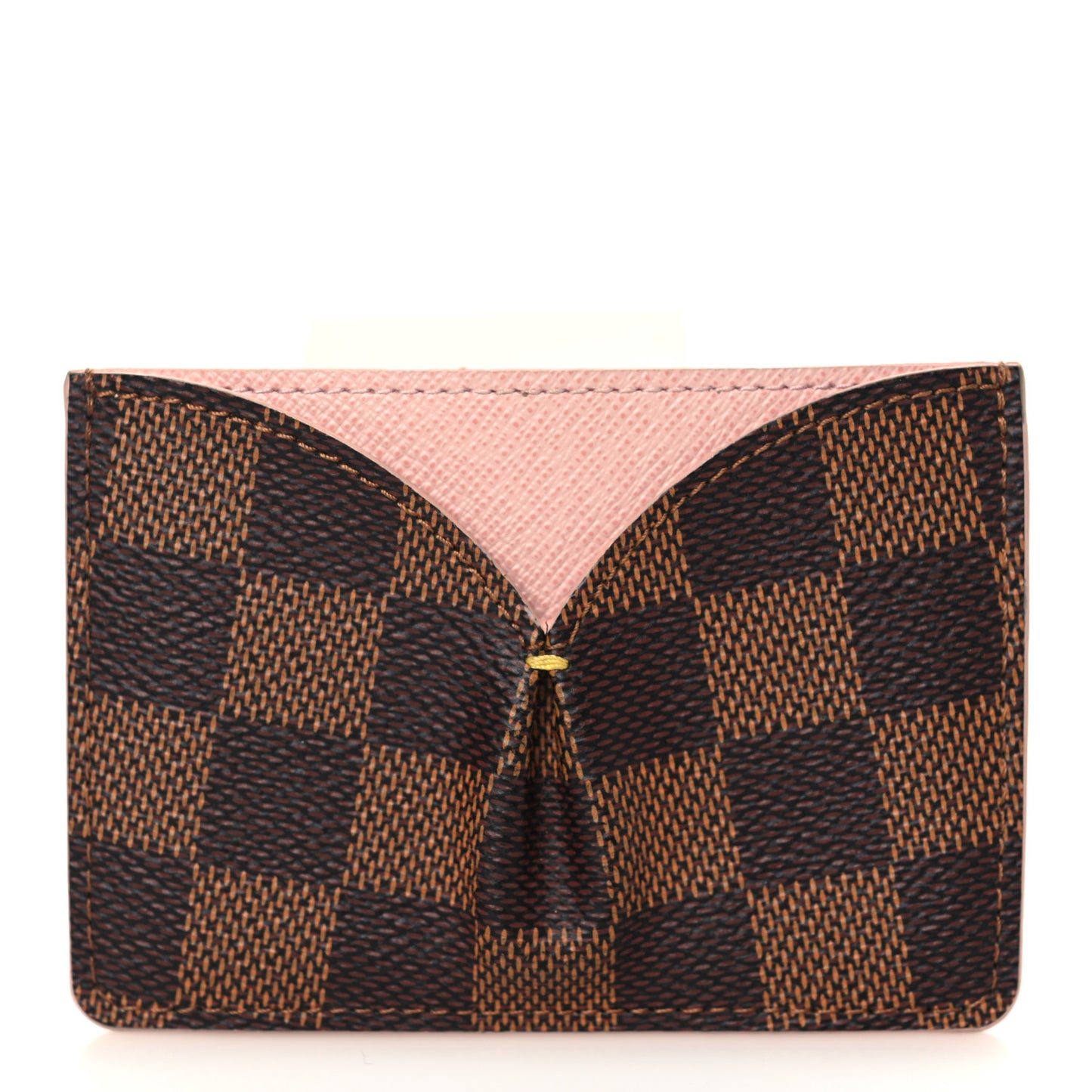 Damier Ebene Caissa Card Holder Rose Ballerine