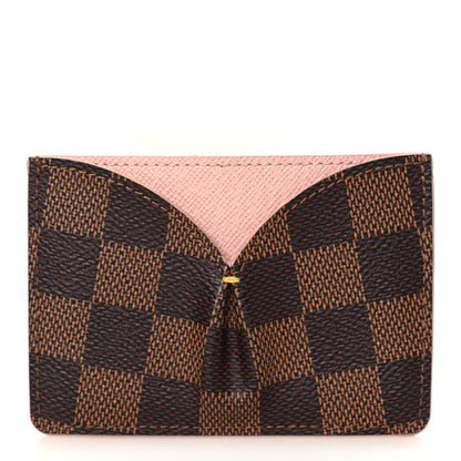 Louis Vuitton Damier Ebene Caissa Card Holder Rose Ballerine 1 of 7